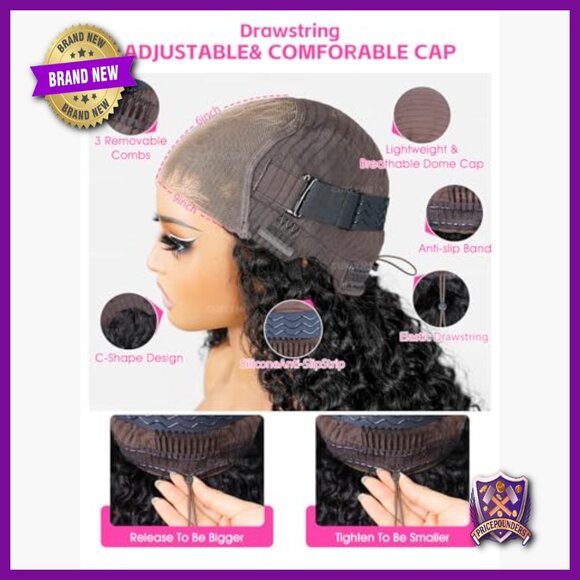 22 Inch Human Hair Wig 200% Density Glueless Lace Front Spiral Curly